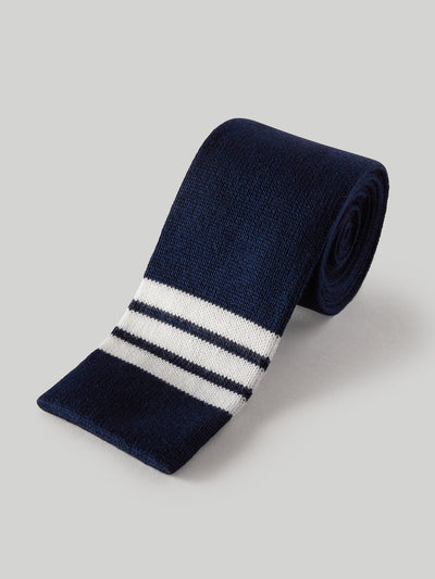 The Bixby Cotton Knit Necktie in Navy